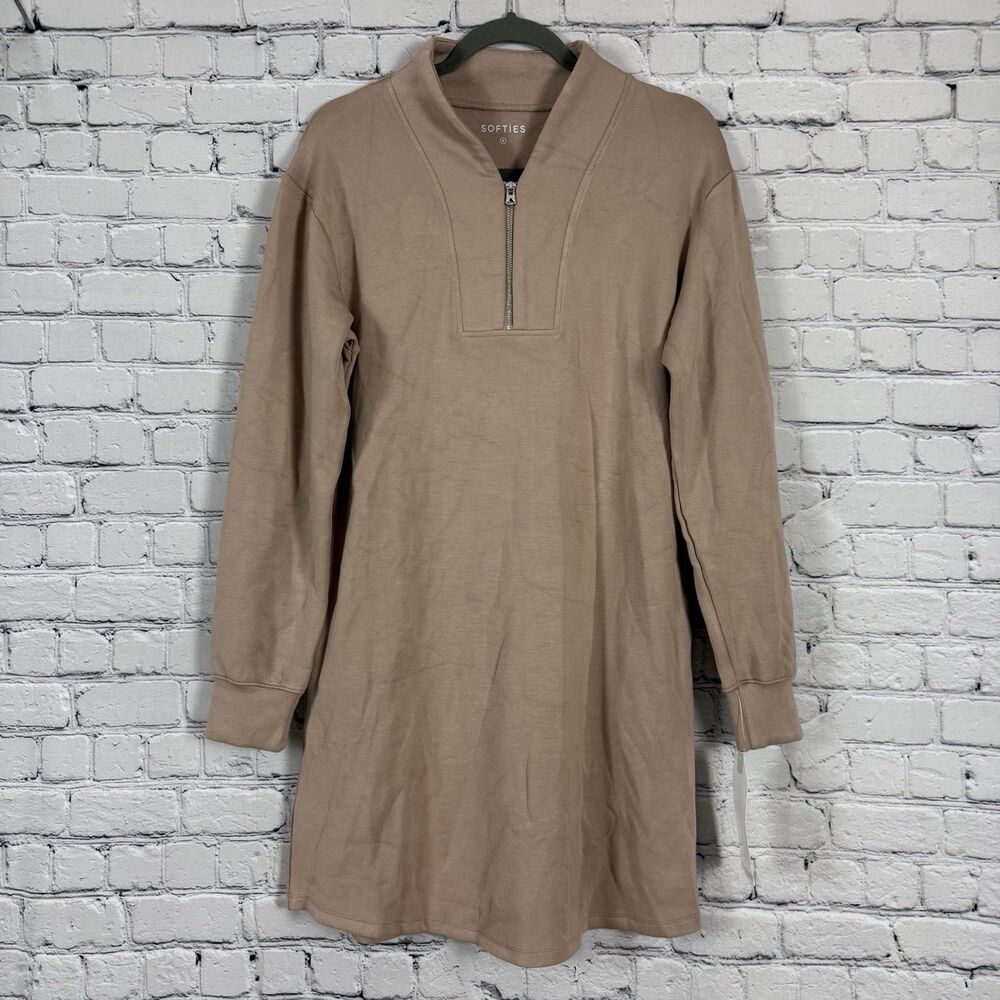 NWT Softies Dreamtech 35'' 1/4 Zip Tunic Lounger Dress Coco Cozy S